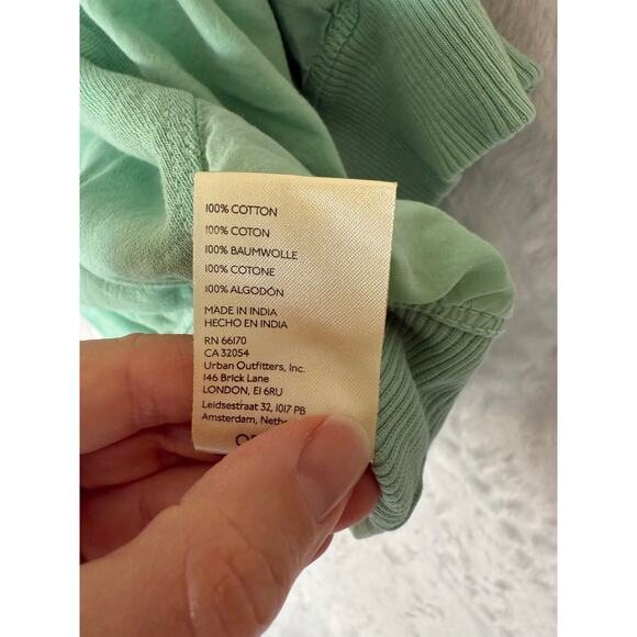 Anthropologie Pilcro Cropped Batwing Sweatshirt Mint Green Retro Style Top Med - Picture 9 of 12